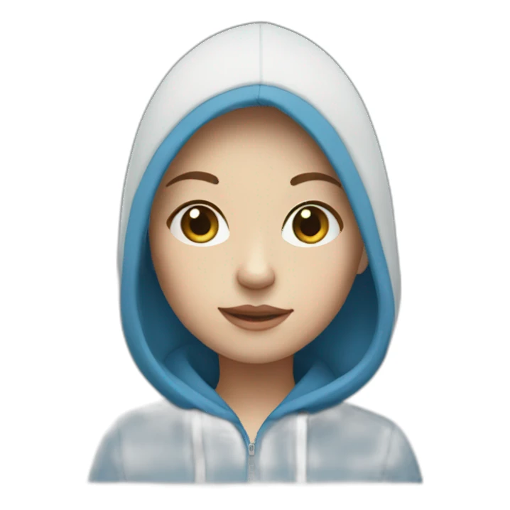 White skin girl in Blue hoodie sticker
