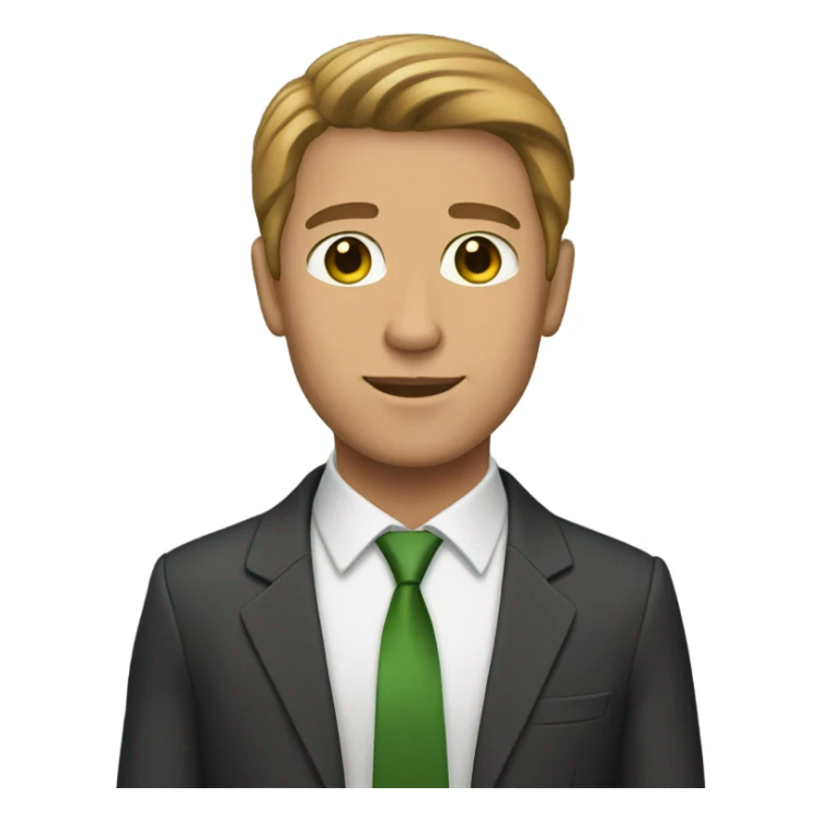 man with tan skin light brown hair green eyes in a suit sticker