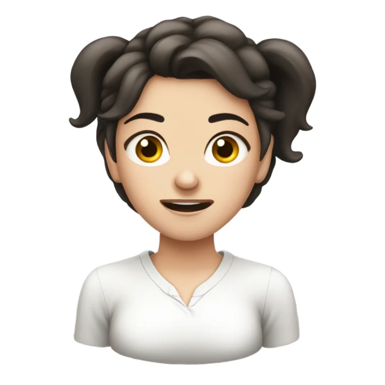 dark hair white girl cringing  sticker