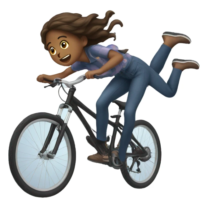girl falling off bike sticker