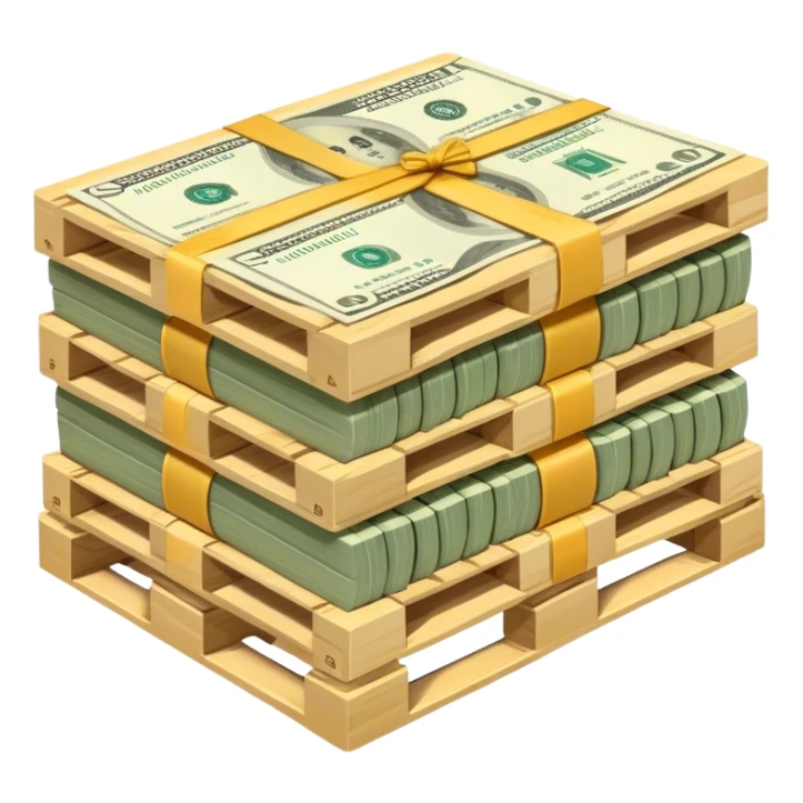 pallet full of US Dollars perfectly stacked sticker