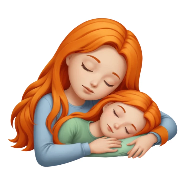 Orange long hair girl sleeping sticker