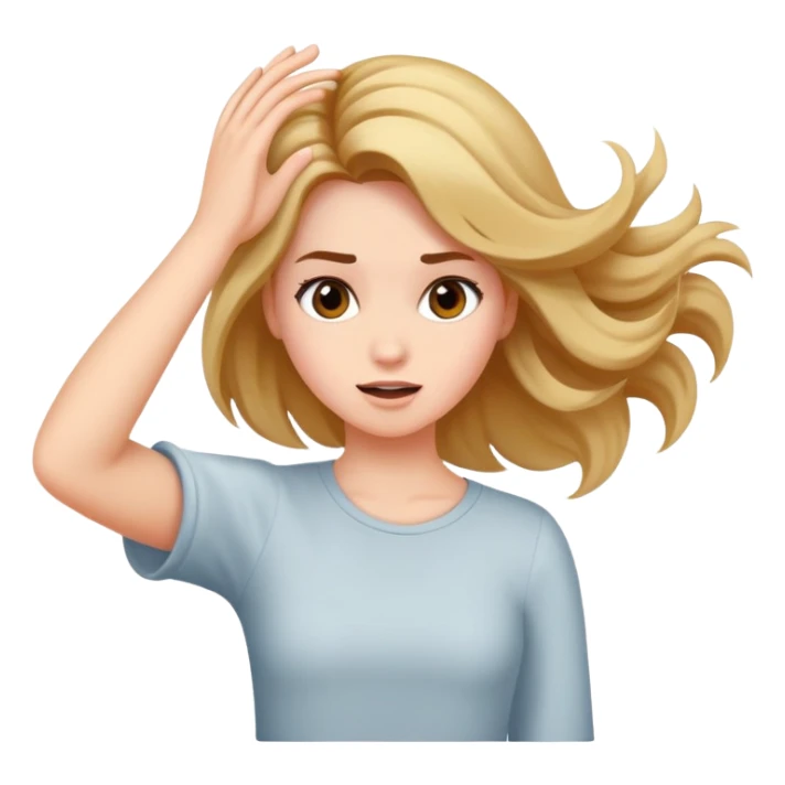 Girl flips hair with hand sassy sticker
