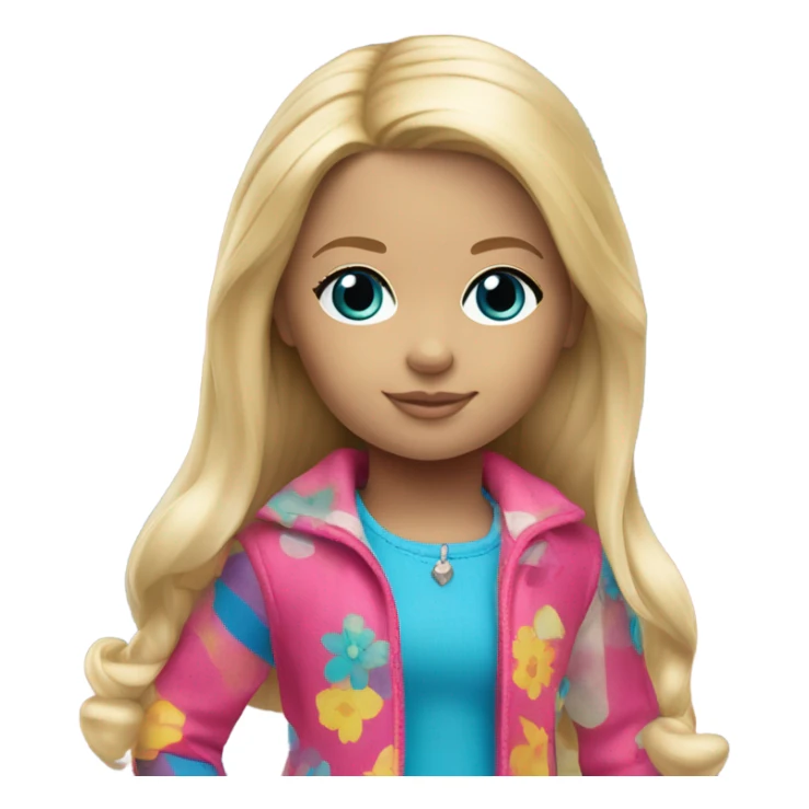 Blonde American girl doll  sticker
