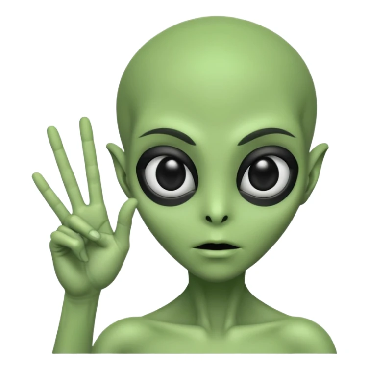 Un aliene qui fait le signe jul sticker