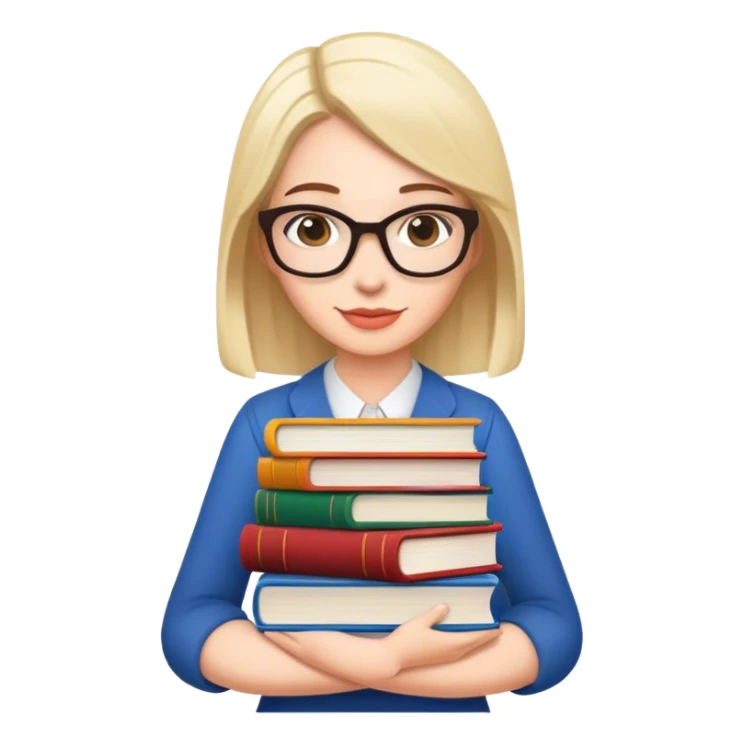 librarian holding a stack of books sticker