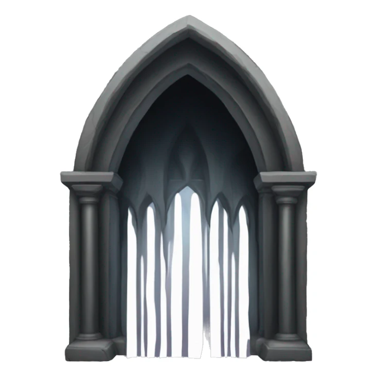 the death's veil Gothic arch , black veil in the middle sticker