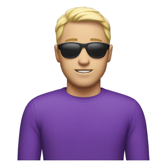 a white guy in a ski mask with a purple shirt  sticker