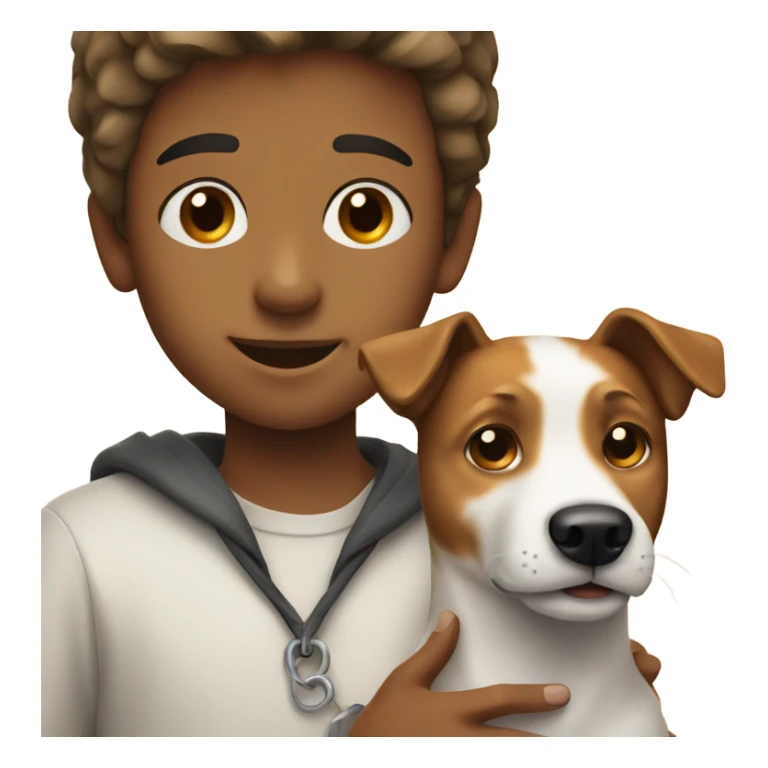 boy with jack russel inu dog sticker