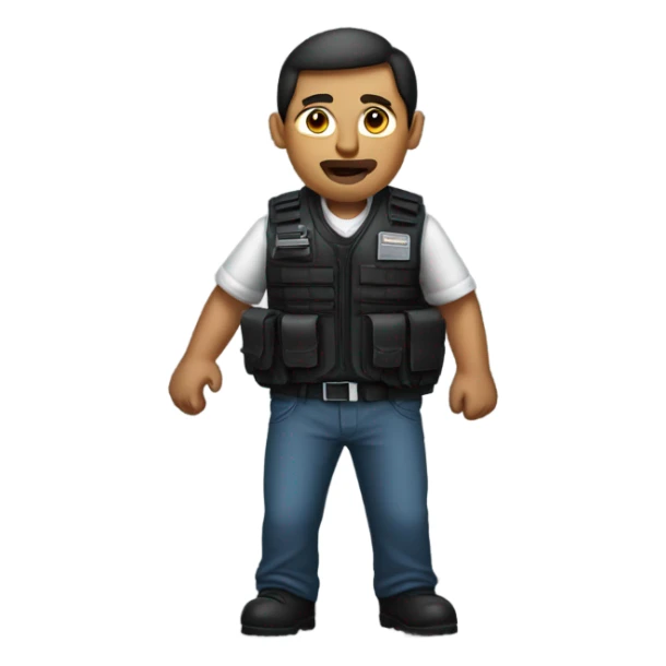 man standing full body with stab vest  sticker
