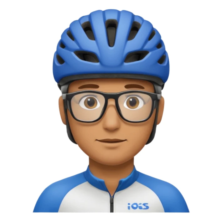 man wearing cycling helmet and glasses sticker