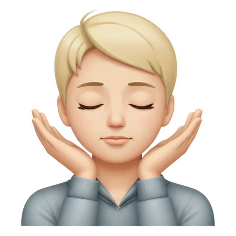 Hands around your neck with your eyes closed sticker