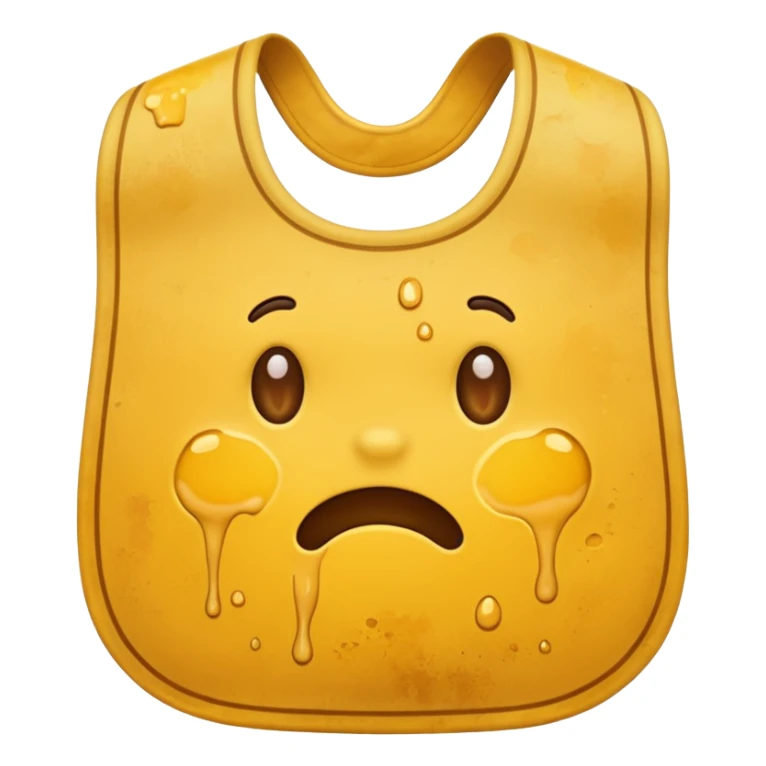 Yellow bib with food stains sticker