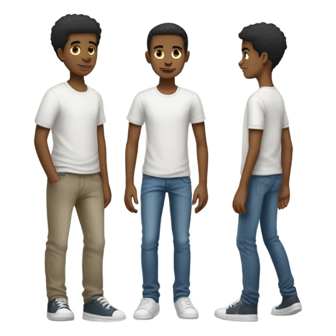 Skinny boys in casual attire indoors sticker