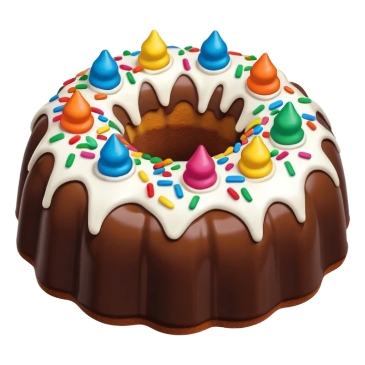  bundt cake with colorful pieces inside of the Bundt cake sticker