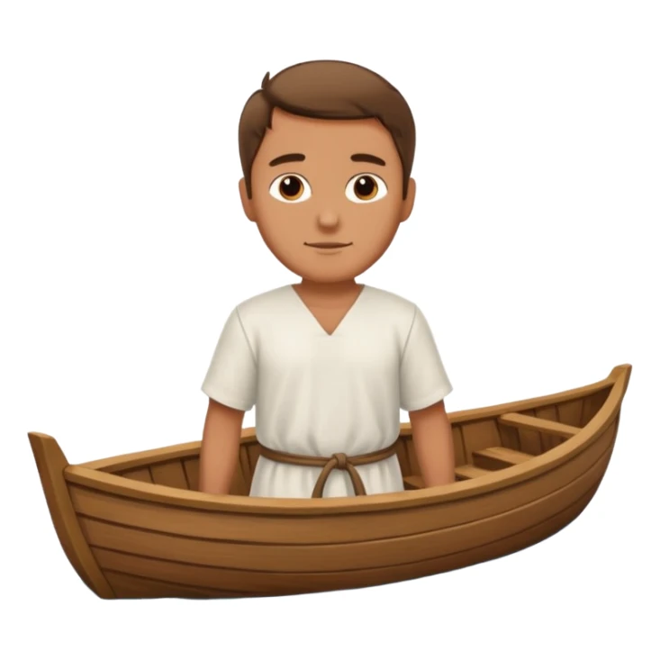 in medieval period  a man in a Boat sticker