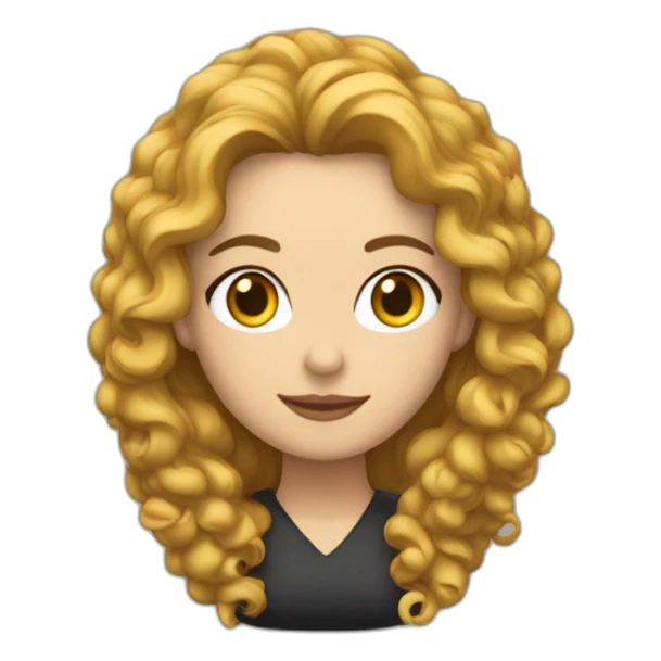 profesora de música con pelo rizado rubio sticker