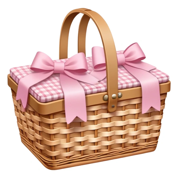 Picnic basket with light pink bows sticker