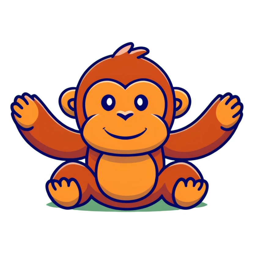 happy orangutan in jungle sticker
