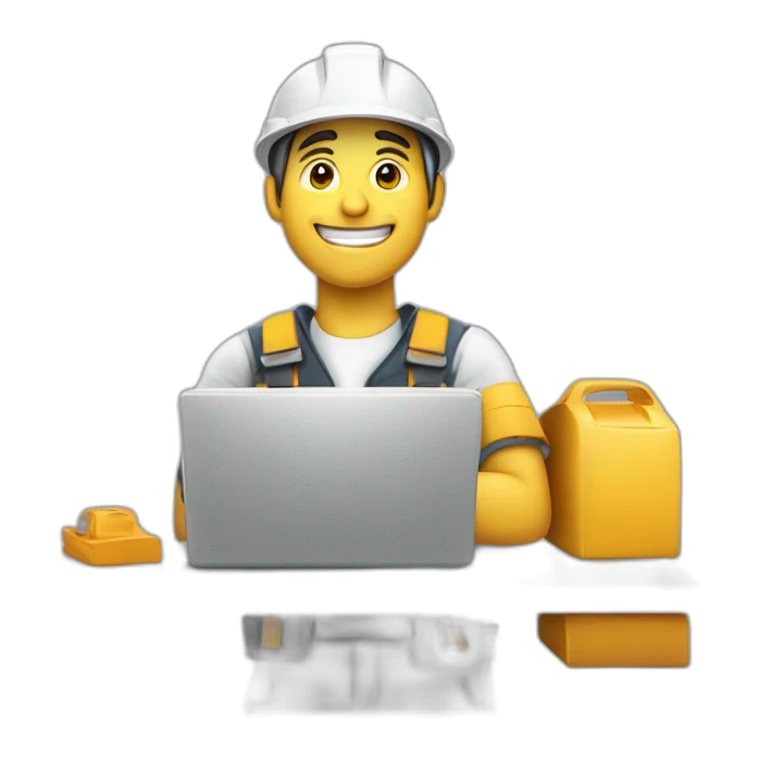 Ingeniero de tés moreno claro con caso y laptop sticker