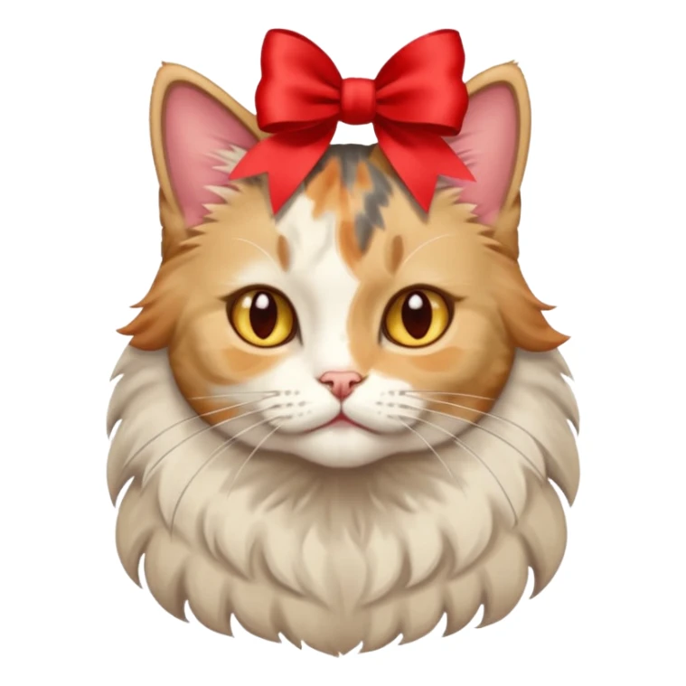 Dilute calico cat with ribbon sticker
