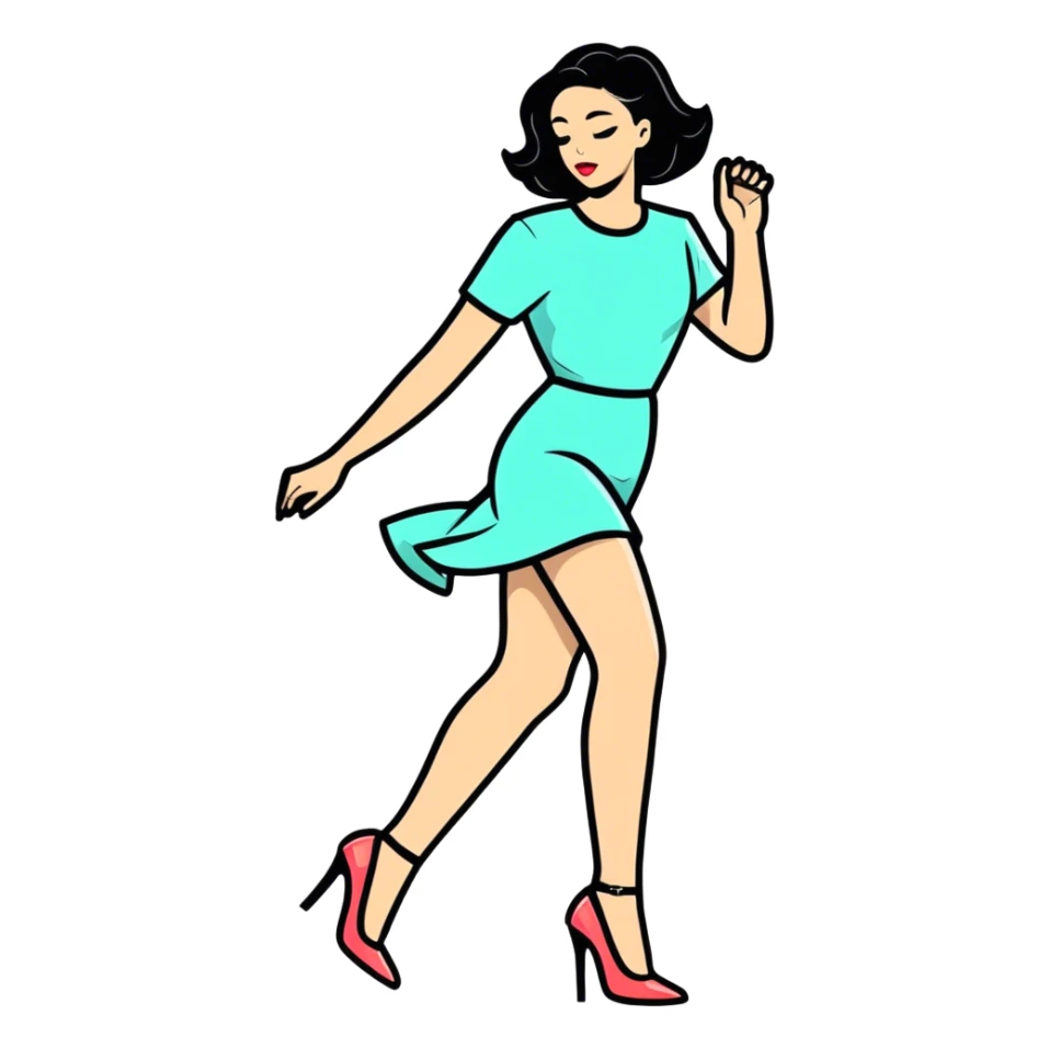 drunk girl on heeals sticker