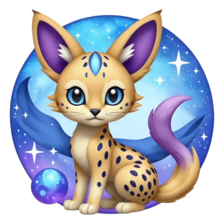 Meloetta-Serval-Cresselia-Palkia-Stitch-Fakémon-creature-hybrid sticker