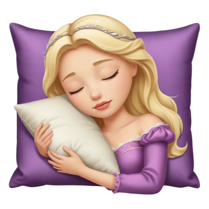 sleeping beauty blonde white girl with a silk pillow sticker