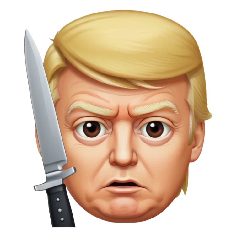 Donald Trump with a knife in his eye sticker