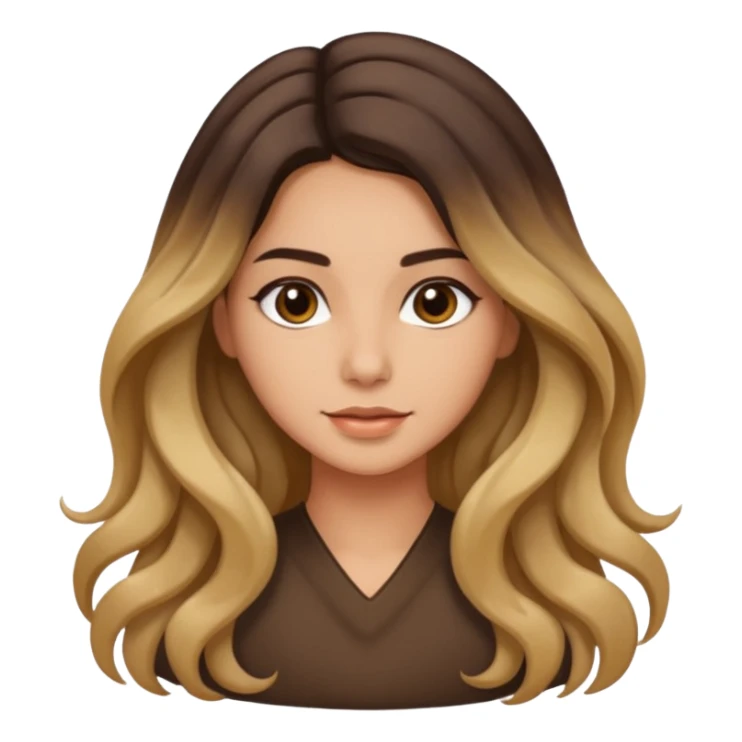 Morena com cabelo ondulado nas pontas  e de pele um pouco bronzeada cabelo grande raiz Lisa sticker