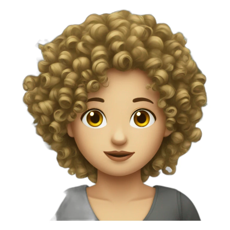 Curly European Girl and money sticker