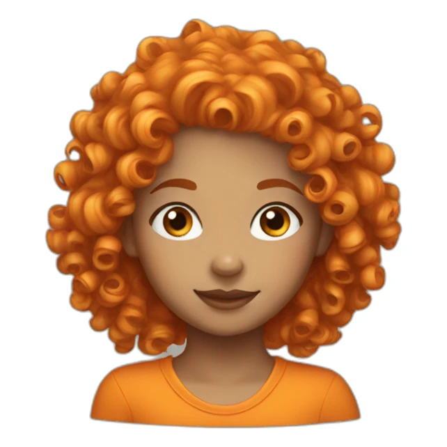 Orange curly hair girl  sticker