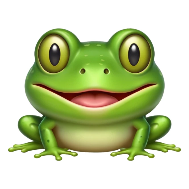Green frog with its tongue sticking out and cross-eyed, silly expression sticker