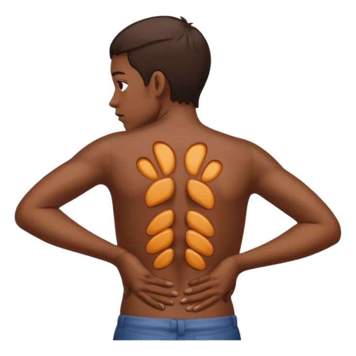 mao nas costas sentindo dor sticker