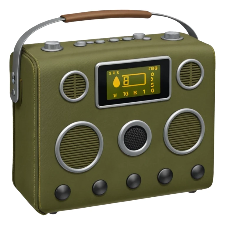 Military portable radio in cover, sticker