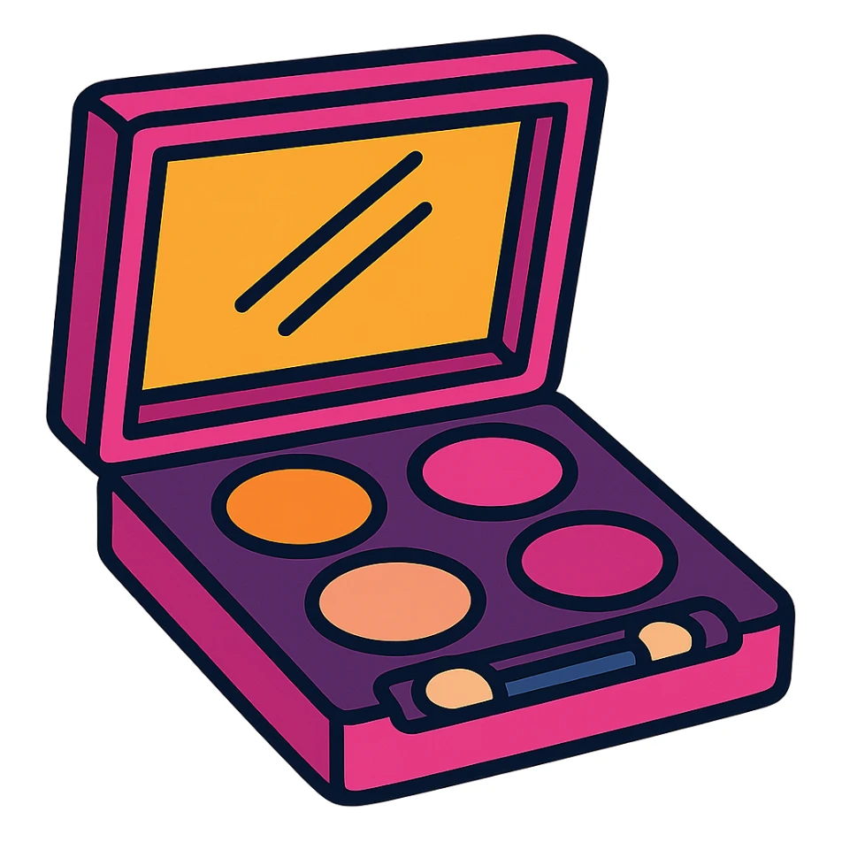 pink makeup palette sticker