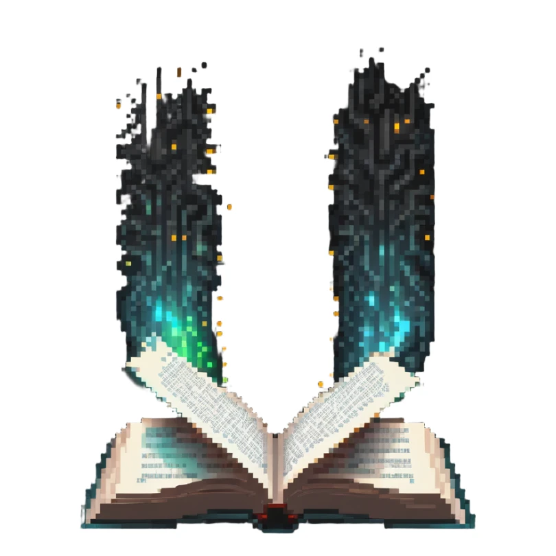 open book with magical glowing pages sticker