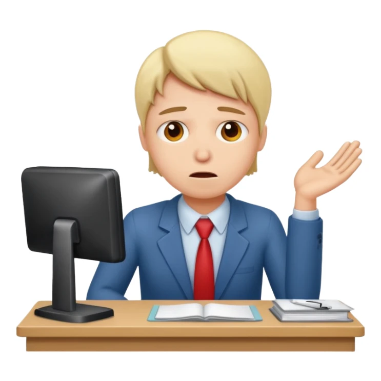 office worker in stress do not want to talk sticker