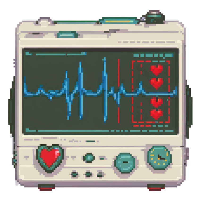 heart monitor machine with blips sticker