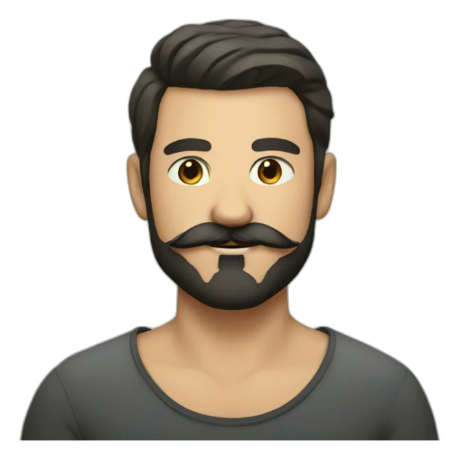 Filip Metis men with beard and mustachios and black short haircut sticker