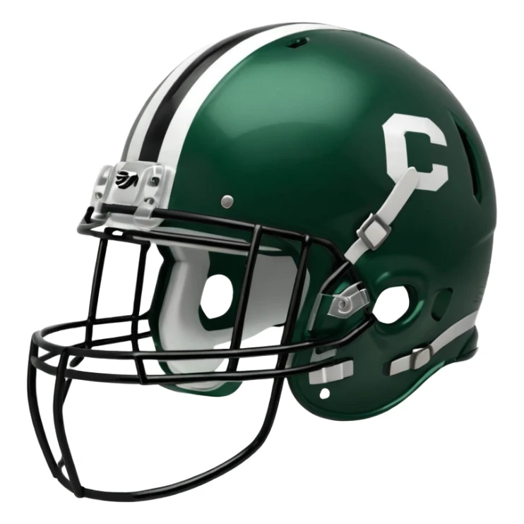 College football player helmet in dark green color  sticker