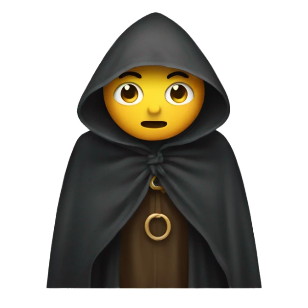 mysterious emoji wearing a cloak sticker