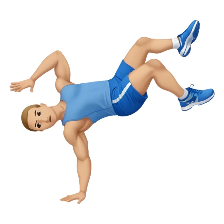 side-view of guy in blue shorts doing decline crunches sticker
