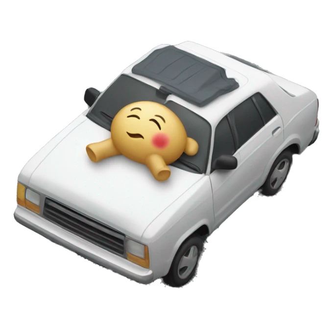 Napping on roof of car sticker