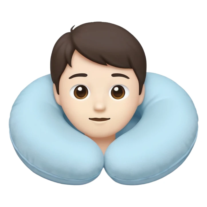 Travel neck pillow in a single light pastel blue color sticker