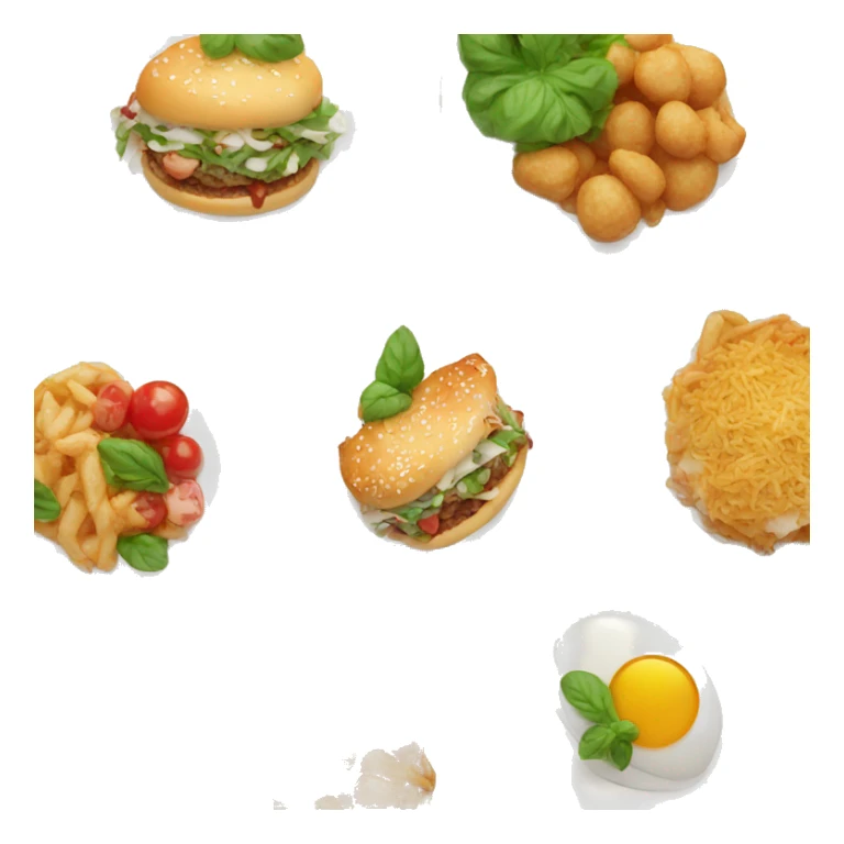 delicious food on white plate sticker