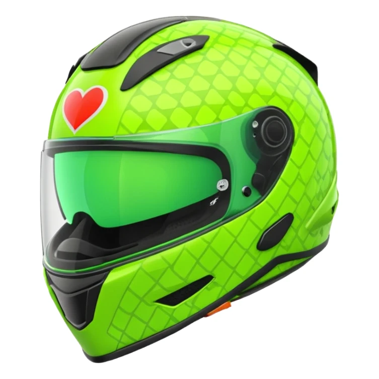 ate a Florecent green heart emoji as the same patterns as Lando Norris's helmet sticker