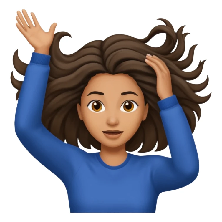 Mixed skin Woman flipping hair sticker