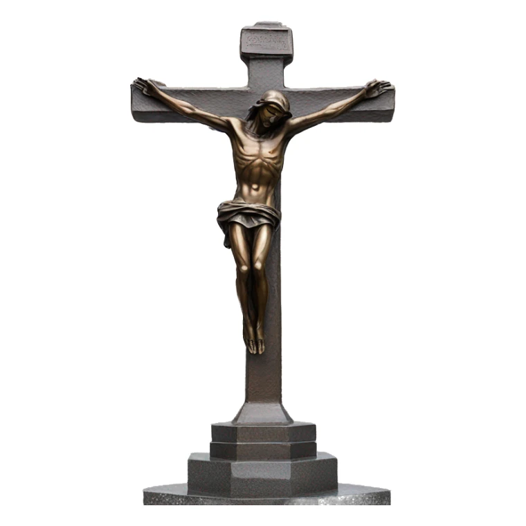 crucifix, reaching up to the sky, bronze statue sticker