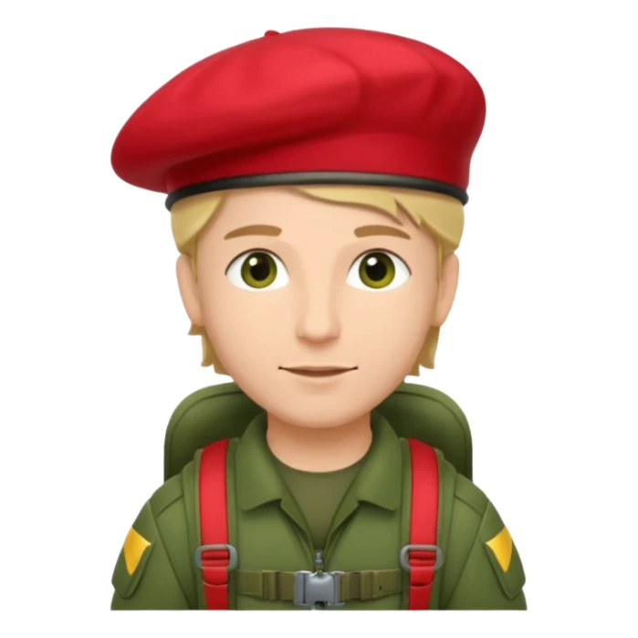 parachutiste militaire avec un béret rouge sur la tête  sticker